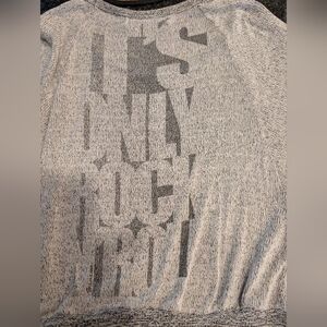 Gray Graphic Print Sweater It's Only Rock N' Roll Sz M Rayon And Poly Blend